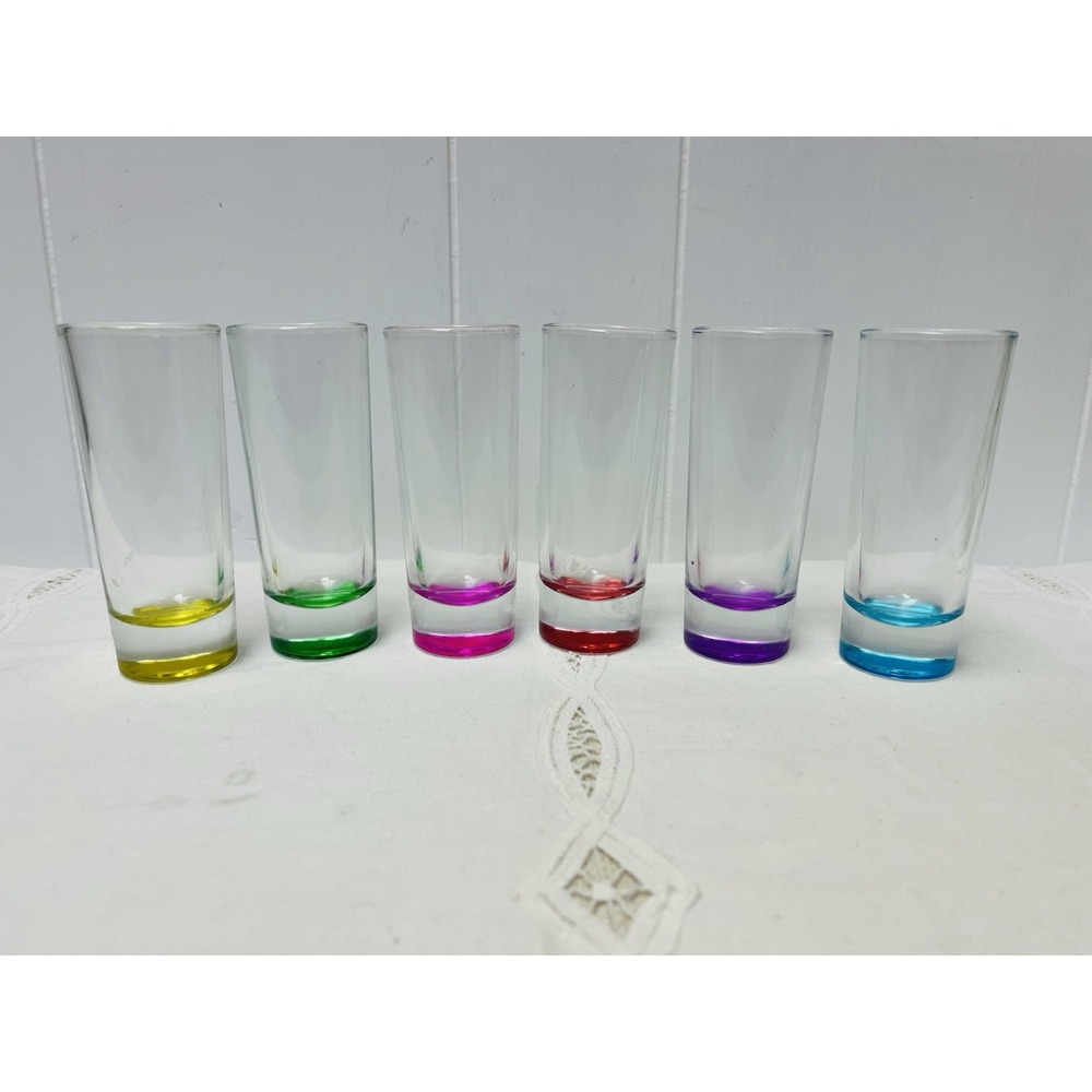 JoyJolt Hue 6 Pc Set Colored Shot Glass 2.5 oz NEW
